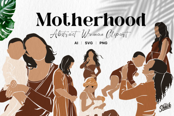 Download Boho Pregnant Mother and Child Clipart - Premium Bundle