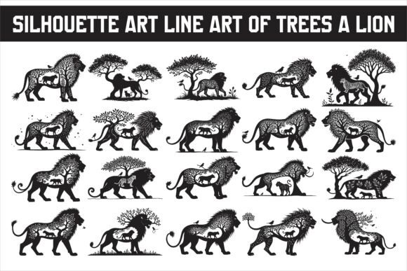 Download Lion Silhouette Vector Illustration, - Premium Resources